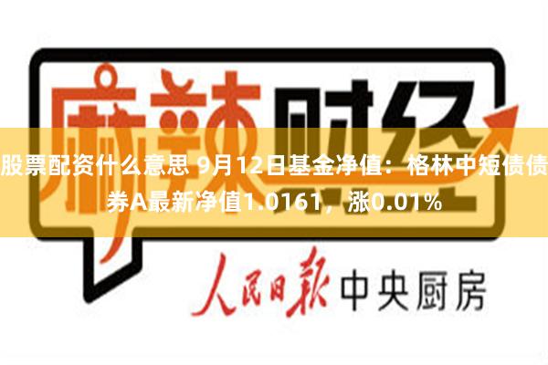 股票配资什么意思 9月12日基金净值：格林中短债债券A最新净值1.0161，涨0.01%