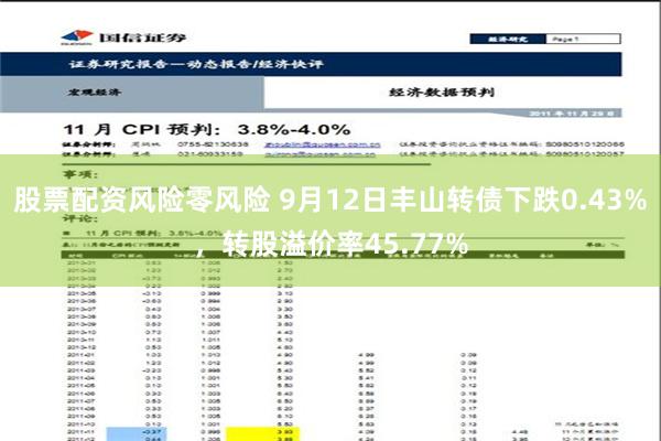 股票配资风险零风险 9月12日丰山转债下跌0.43%，转股溢价率45.77%