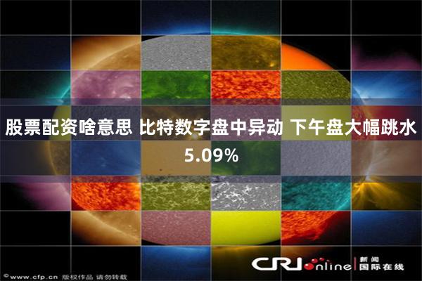 股票配资啥意思 比特数字盘中异动 下午盘大幅跳水5.09%