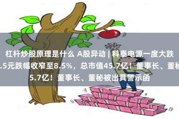 杠杆炒股原理是什么 A股异动 | 科泰电源一度大跌14%，现报15.5元跌幅收窄至8.5%，总市值45.7亿！董事长、董秘被出具警示函