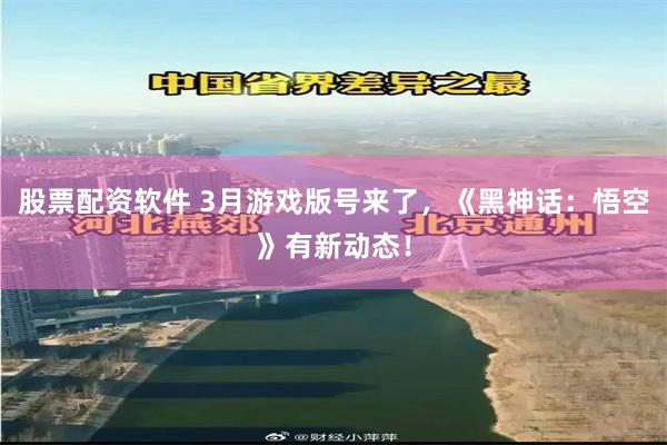 股票配资软件 3月游戏版号来了，《黑神话：悟空》有新动态！